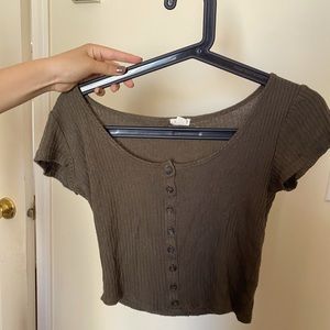 Green garage crop top